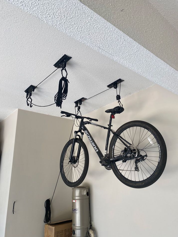 Bicycle Hanging on Ceiling — Leavenworth, KS — Ready Set Hang