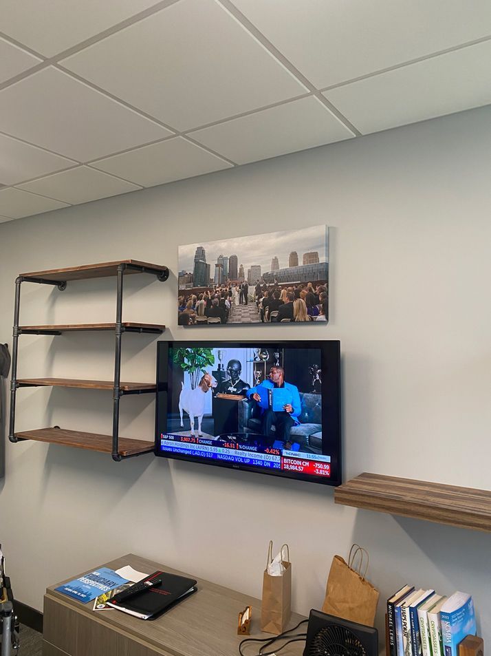 Shelf and TV Hanging on Wall — Leavenworth, KS — Ready Set Hang