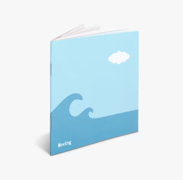 a blue book with a wave and a cloud on the cover