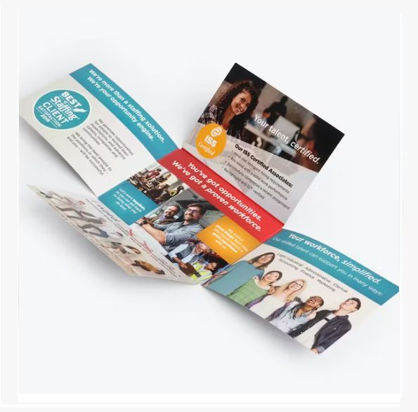 a brochure with a picture of a group of people on it