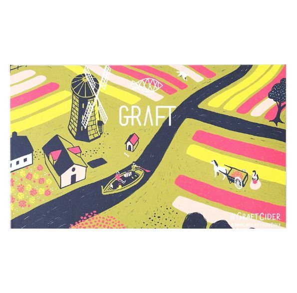 an illustration of a village with the word graft on it