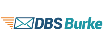 a logo for dbs burke with an envelope in the middle .