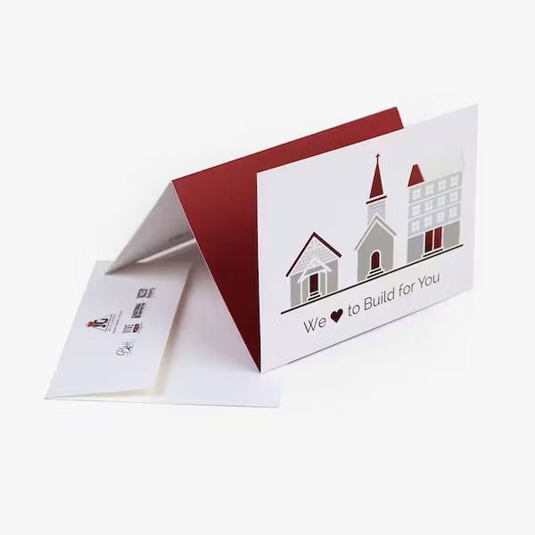 a card that says we love to build for you