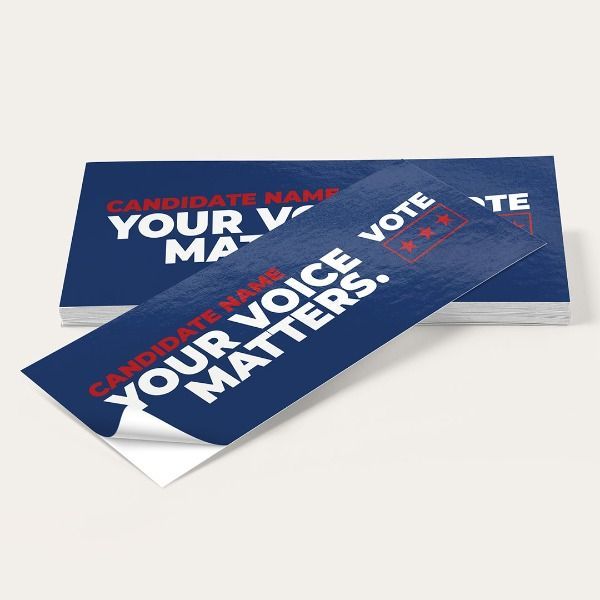 a bumper sticker that says your voice matters