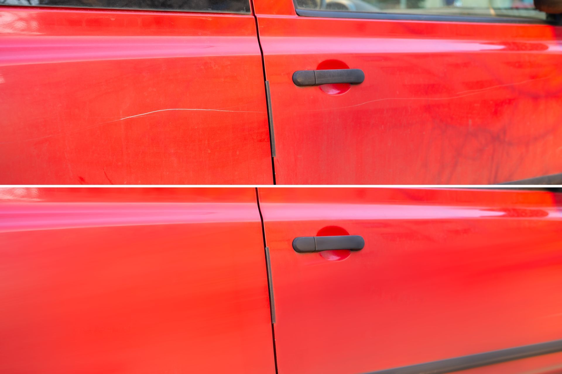 Ocala Car Detailing Before and after picture of paint restoration