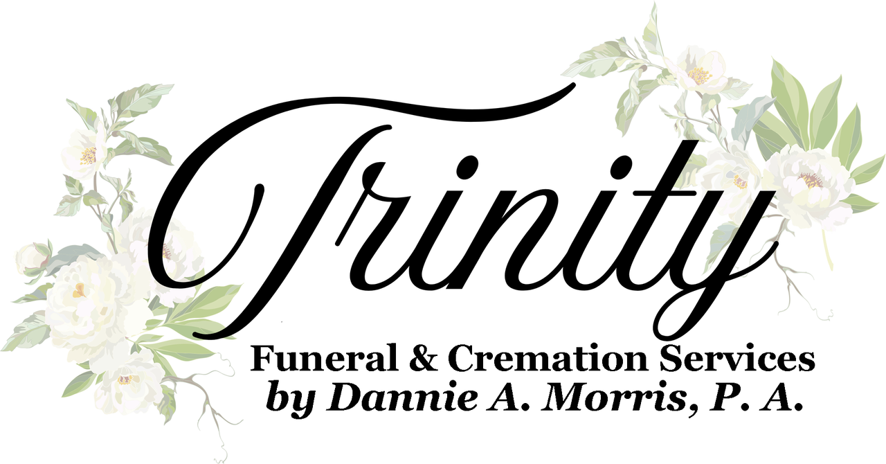 Logo for Trinity Funeral & Cremation Services featuring roses.