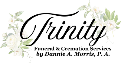 Logo for Trinity Funeral & Cremation Services featuring roses.