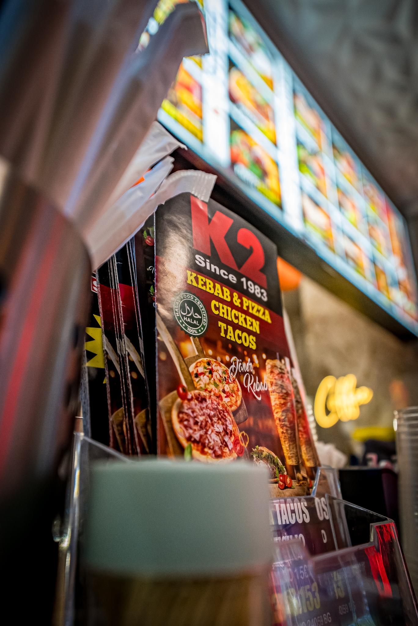 K2 Since 1983 KEBAB e PIZZA TACOS CHICKEN