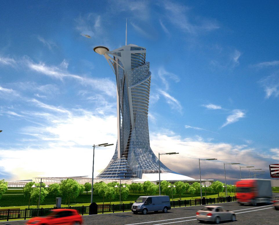 An artist 's impression of a very tall building