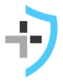 A blue shield with a cross and squares on it.