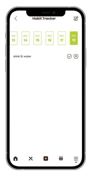 A cell phone with a habit tracker app on it.