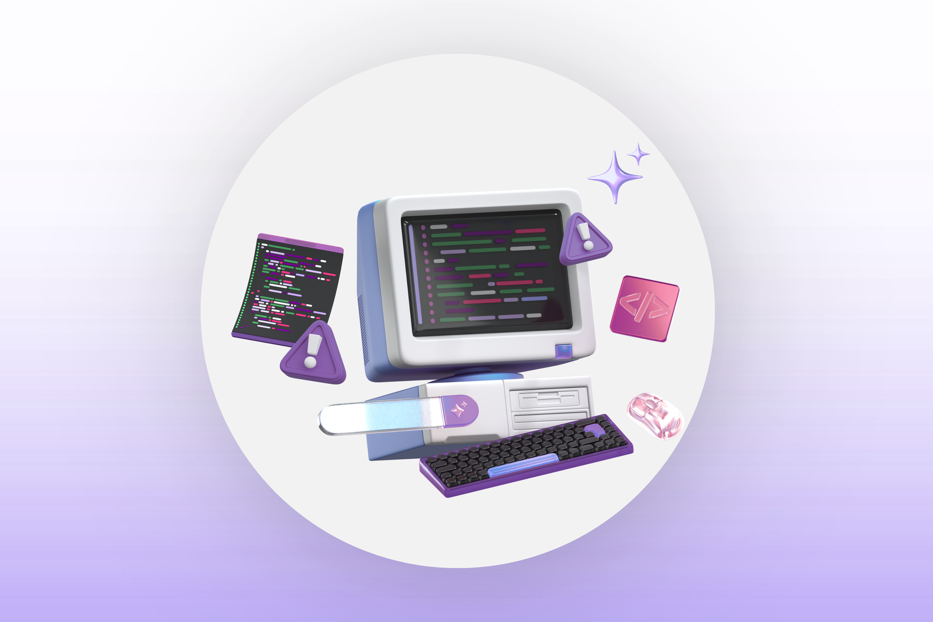 Episode 2 promo: purple slide, “NetSuite Project Estimation: Why It’s About Risk, Not Time,” with computer illustration