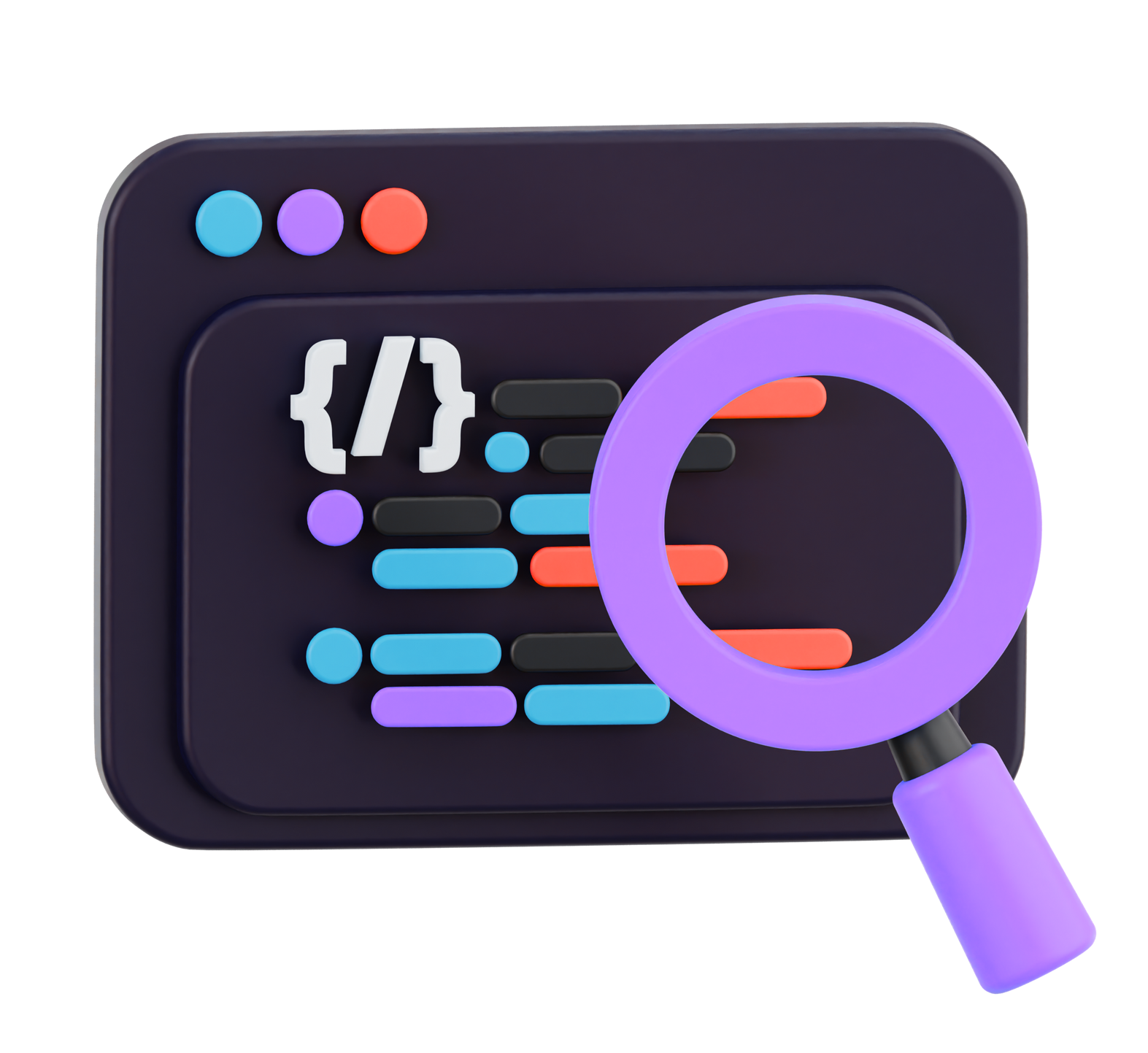 Isometric depiction of a database, API symbol, and a data center in a translucent purple and green box.