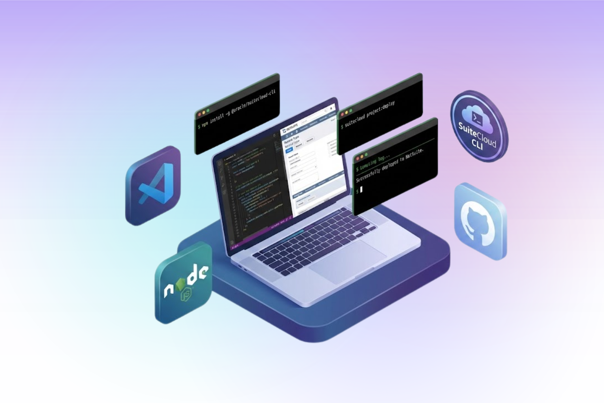 Episode 2 graphic with laptop, code windows, and developer icons. Text: 