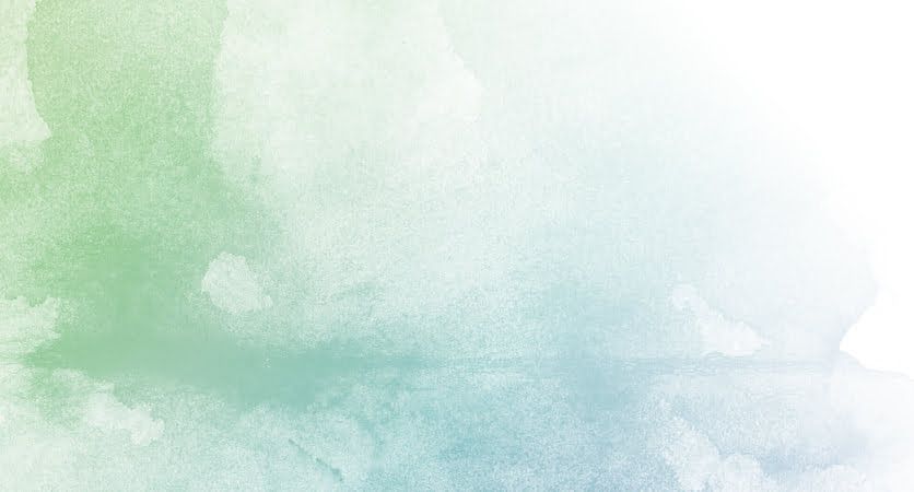 A green and blue watercolor painting on a white background