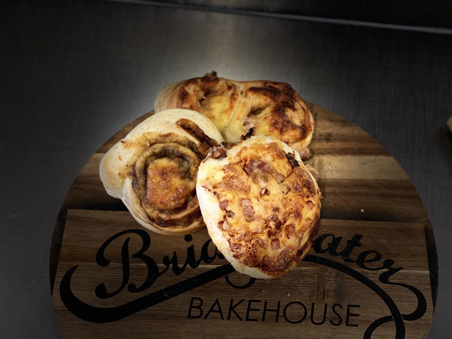 plate with three scrolls bread
