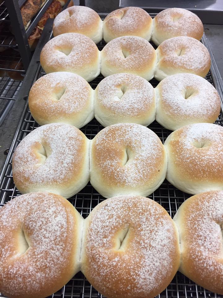 New baked round bread