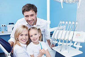 Dentist Near Me — Happy Mother and Daughter with the Dentist in Pine Bluff, AR
