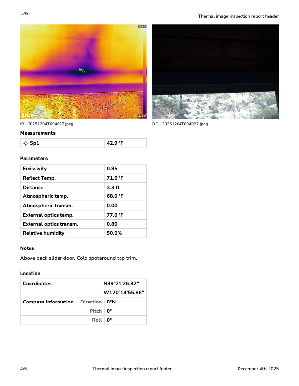 thermal image inspection report