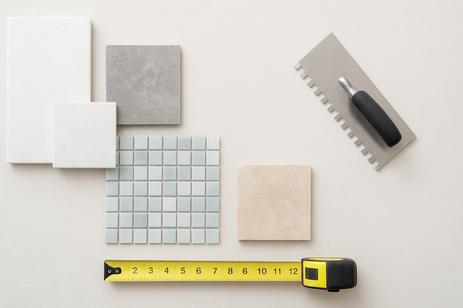 Different types of tile shown to demonstrate available tile types