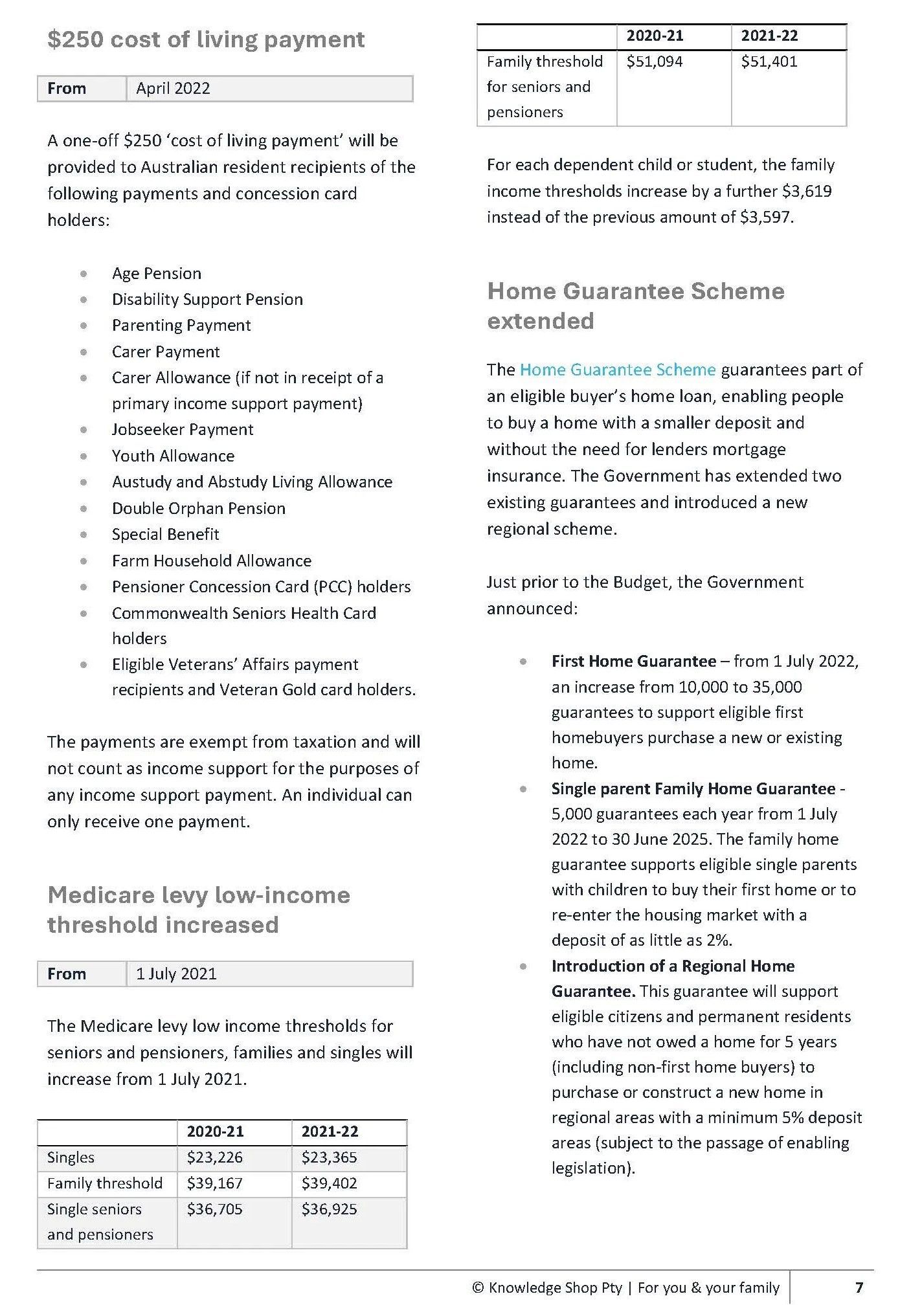 Document For 2022 Cost of Living Adjustments with Medicare Levy Low-Income Thresholds — Wright Partners in Dubbo, NSW
