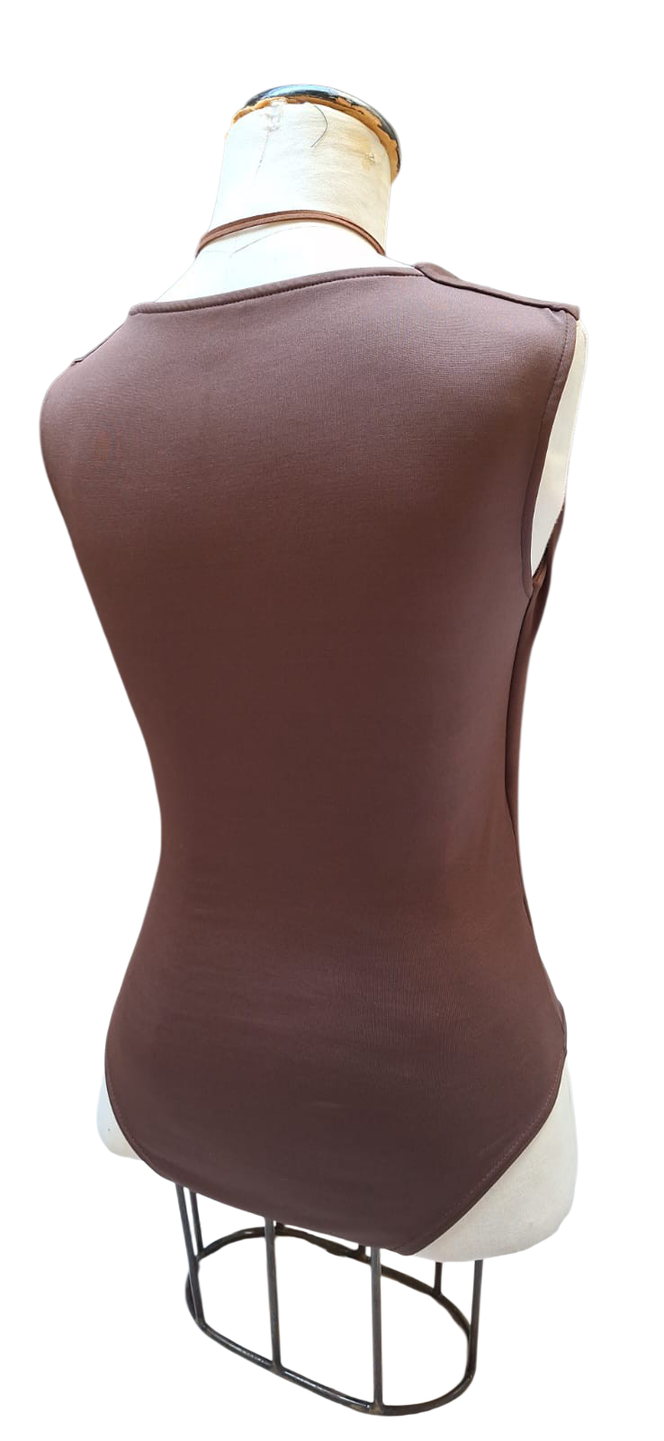 Body cuello cuadrado marrón