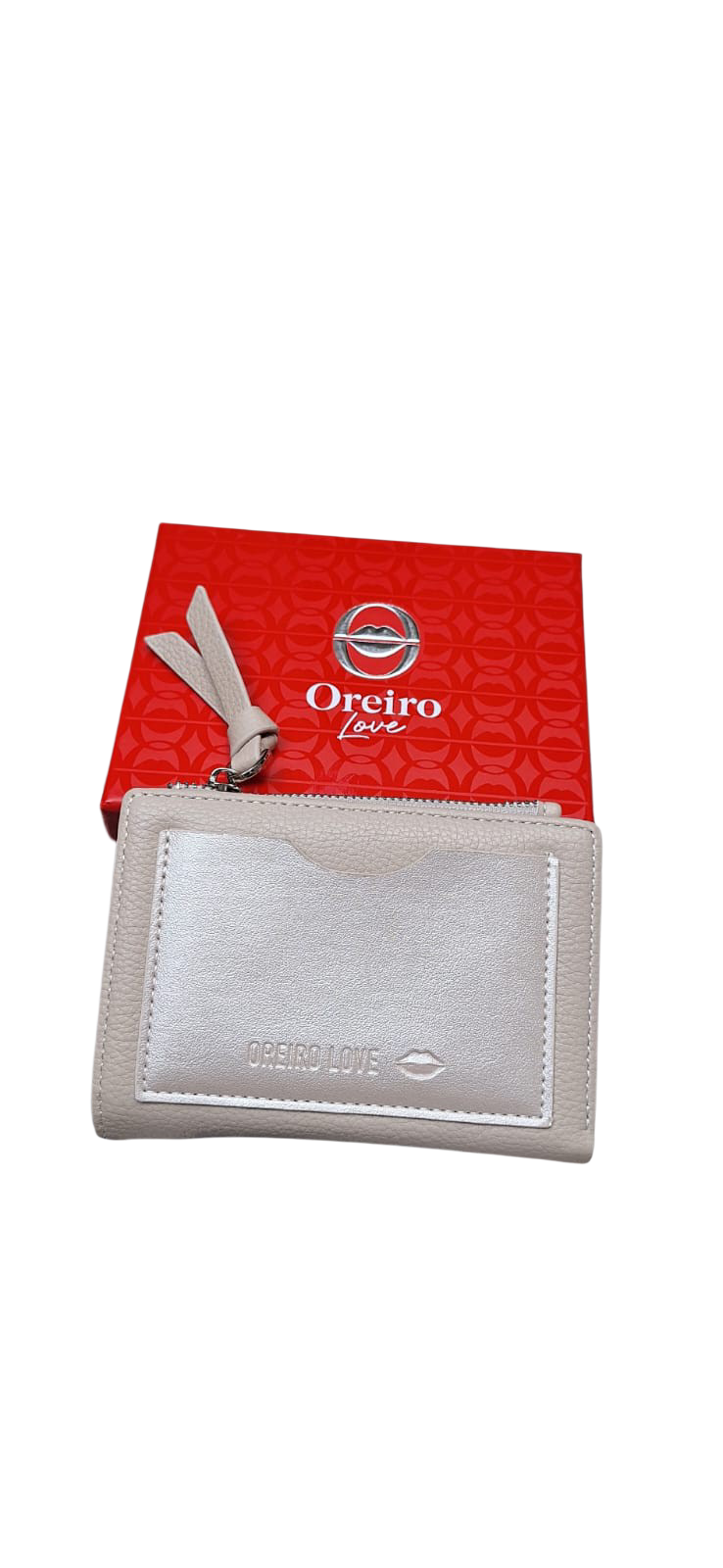 Billetera Oreiro Love mediana beige