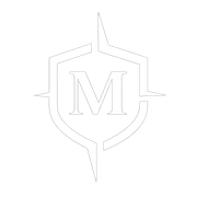 White outlined logo featuring an 