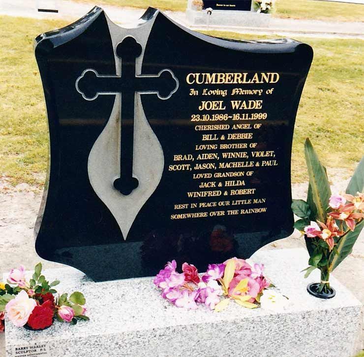 Black Headstone with Cross | South Gippsland, VIC | Barry Wakley