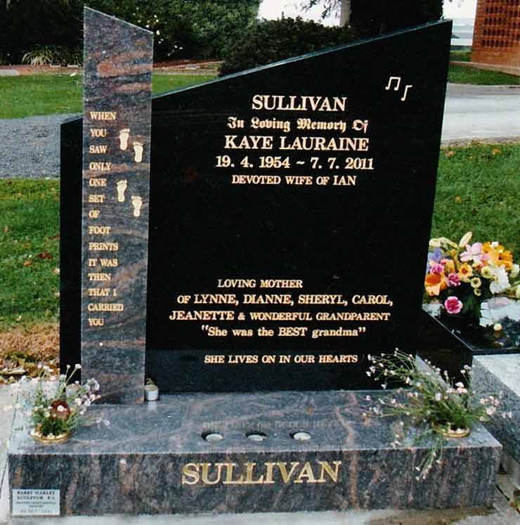 Polished Front & Back Headstone & Base | South Gippsland, VIC | Barry Wakley