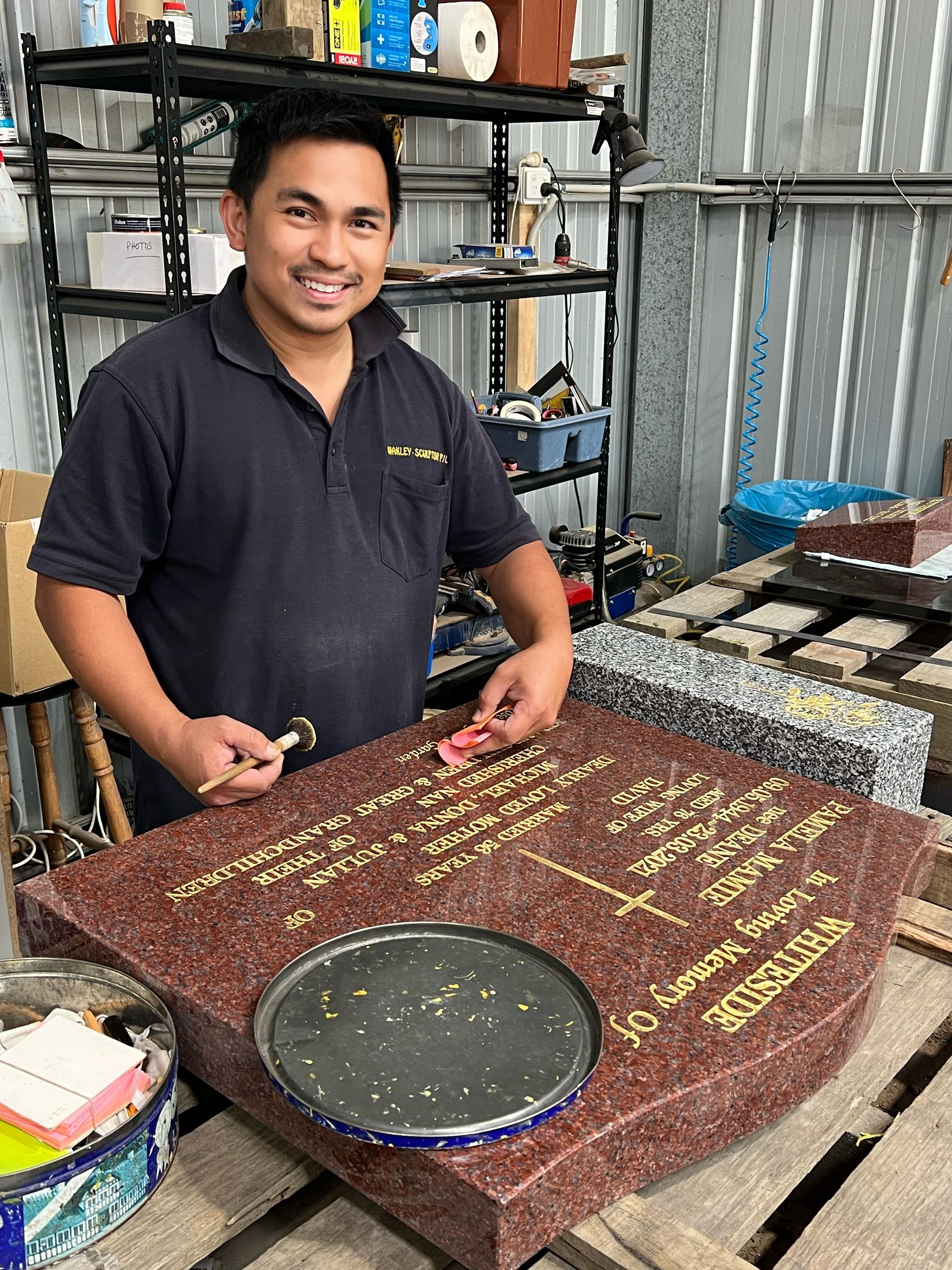 Stone Mason Manufacturing Grave Stone | South Gippsland, VIC | Barry Wakley