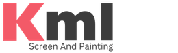 Logo for Kml Screen And Painting with a red "K" and dark gray "ml," followed by the text "Screen And Painting."