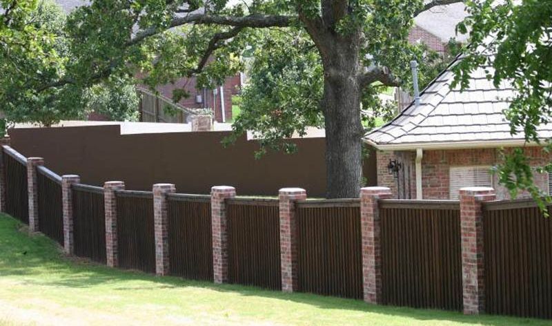 brown stained privacy fence