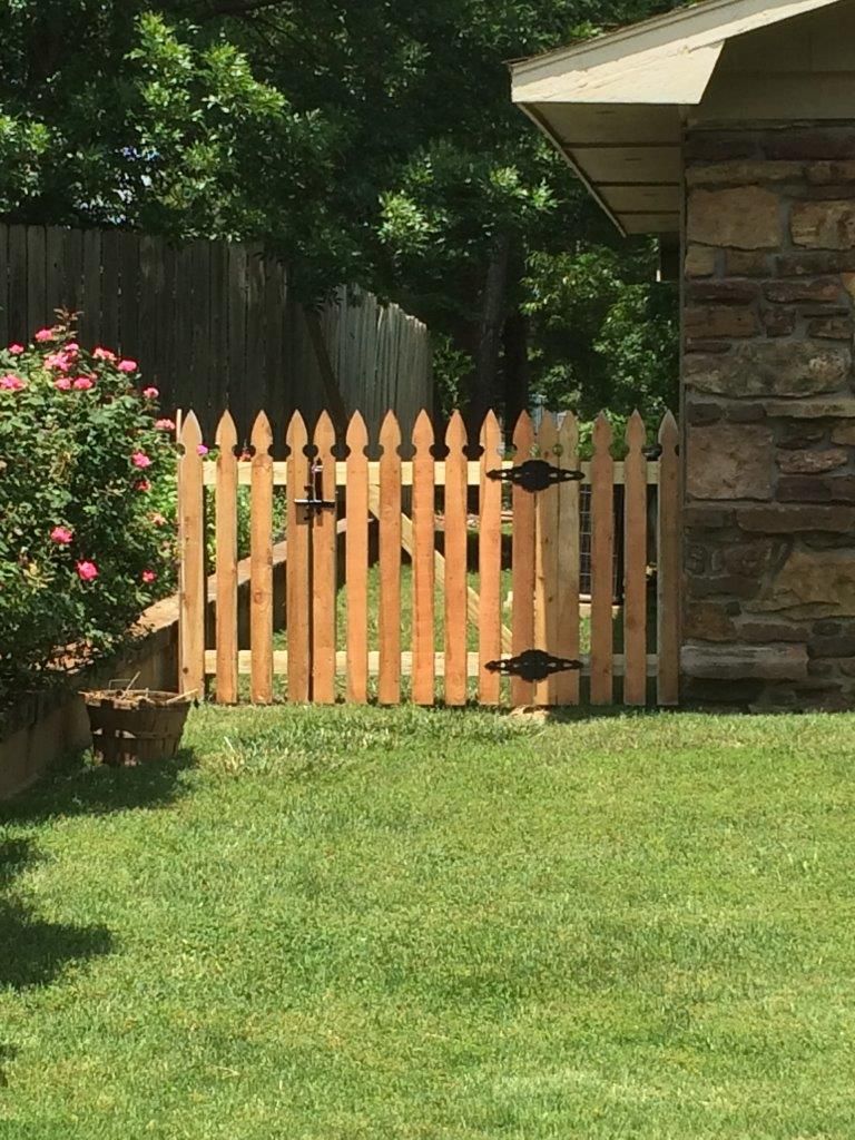 spaced picket gate