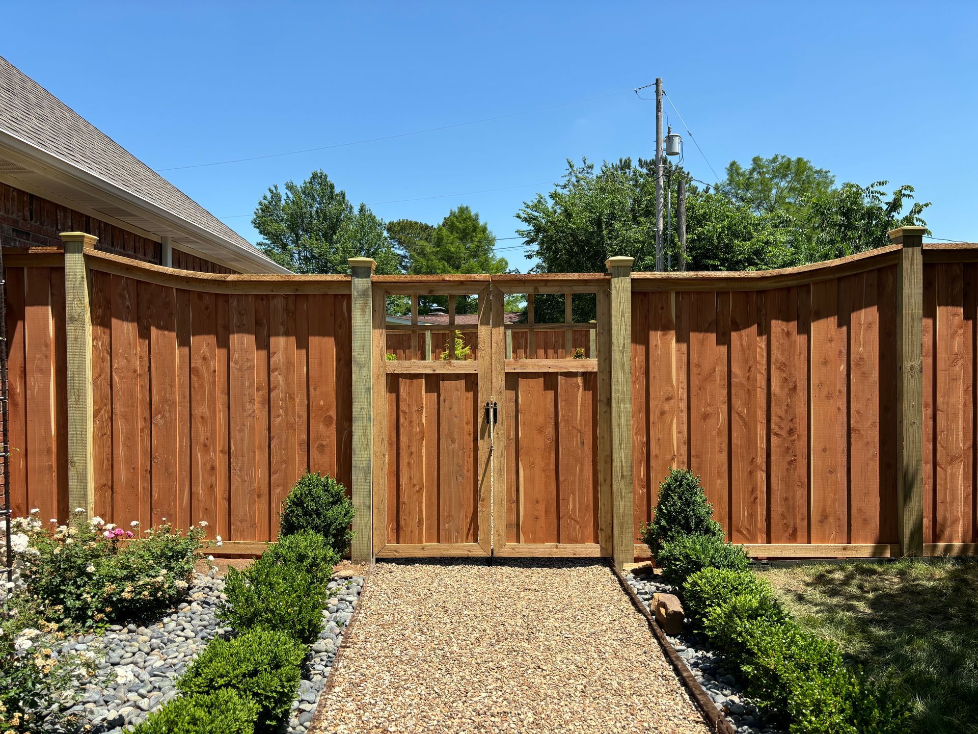 Cedar fence board to board fence
