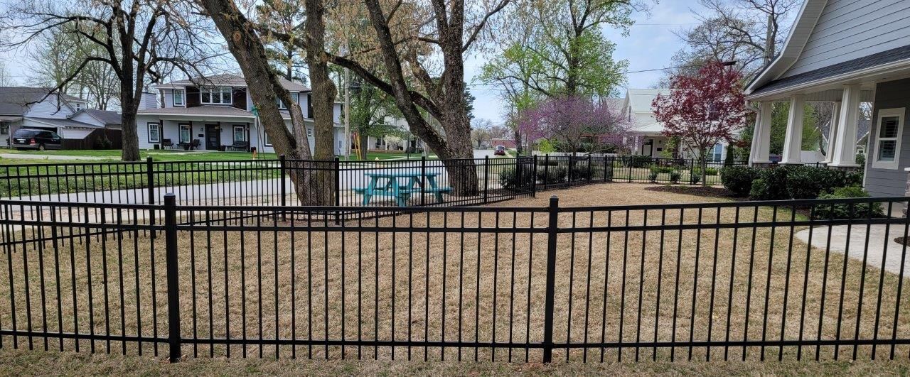 black ornamental iron fence