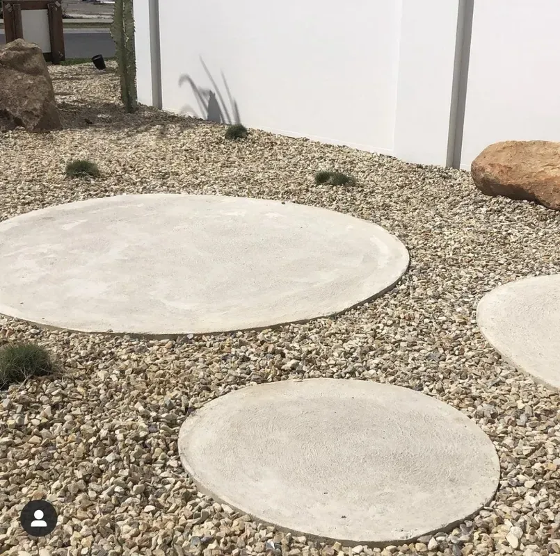 Concrete Circular Stepping Stones — Creative Landscapes Coffs Harbour in Woolgoolga, NSW