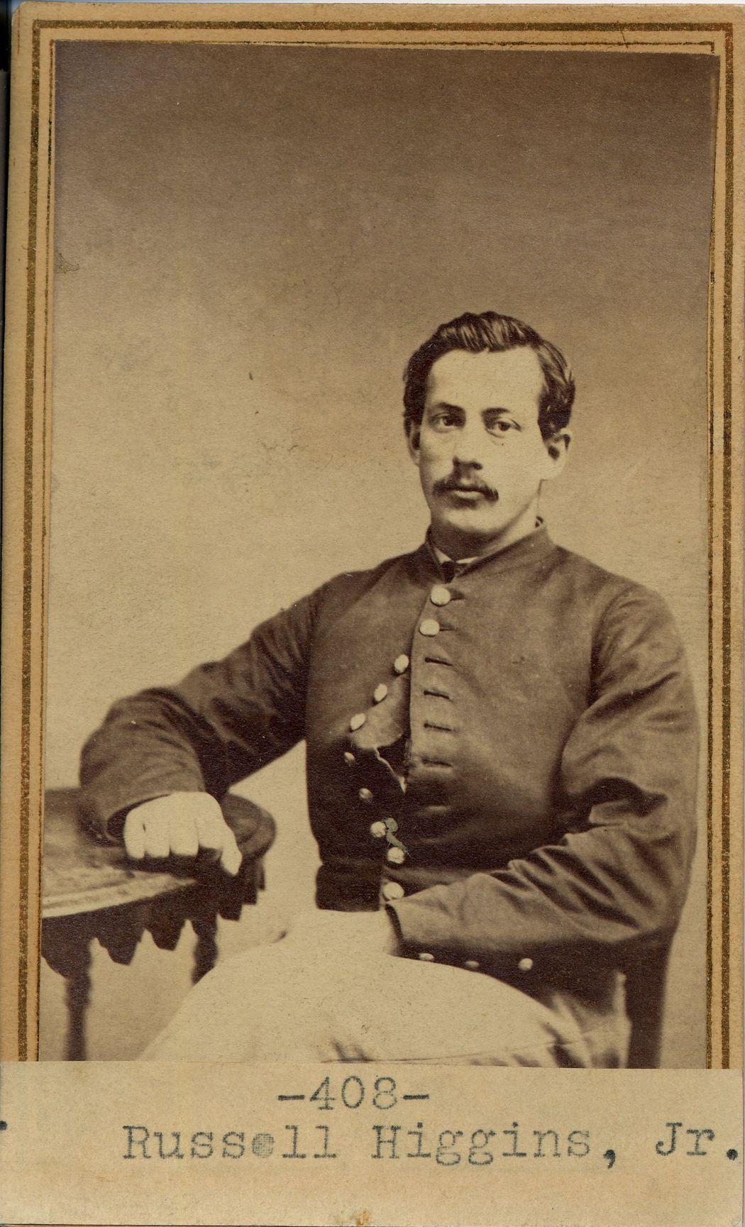 Historical photograph of Private Russell Higgins Jr. from the 189th New York Volunteers, courtesy of the New York State Military Museum.