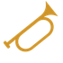 Icon of a Civil War bugle representing speaking engagements on the High-Bounty Men in the Army of the Potomac website.