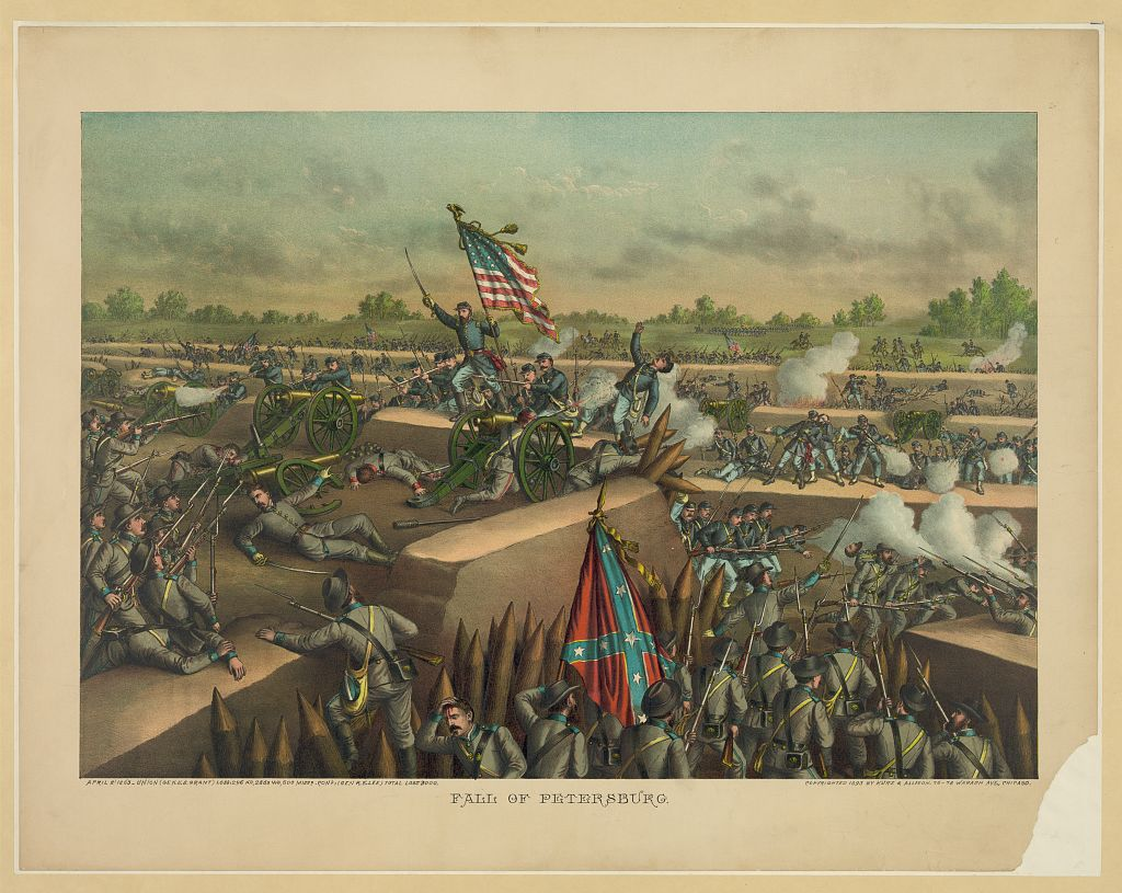 Illustrative cover depicting the Fall of Petersburg, sourced from the Library of Congress.