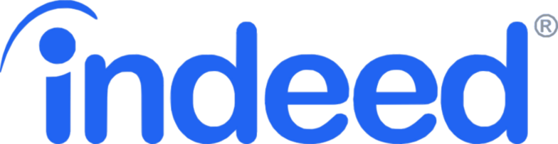 A blue logo for indeed on a white background