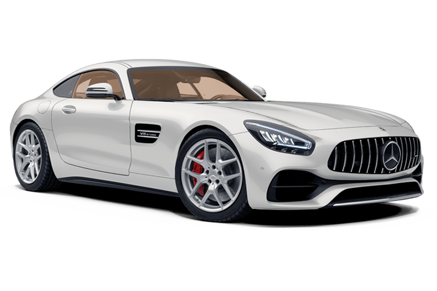 A silver mercedes amg gt s is shown on a white background.