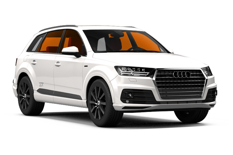 A white audi q7 is shown on a white background.