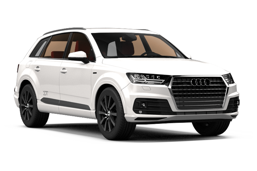 A white audi q7 is shown on a white background.
