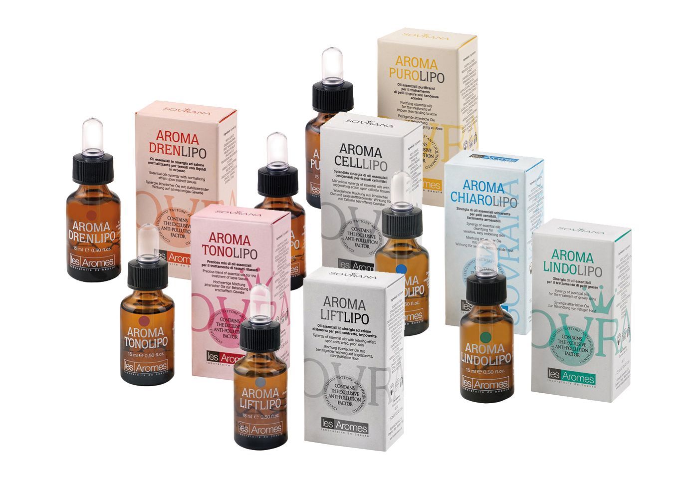 Un gruppo di bottiglie con la parola tono su di esse