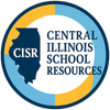 Logo of Central Illinois School Resources, featuring Illinois outline, CISR initials.