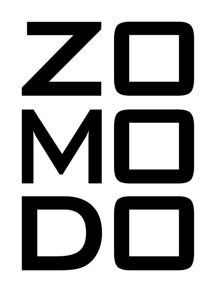 Un logo noir et blanc pour une entreprise appelée zomodo.