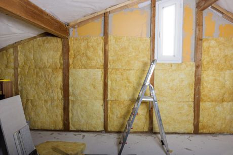 Insulated Wall in Progress — Insulation Services in Northbrook, IL