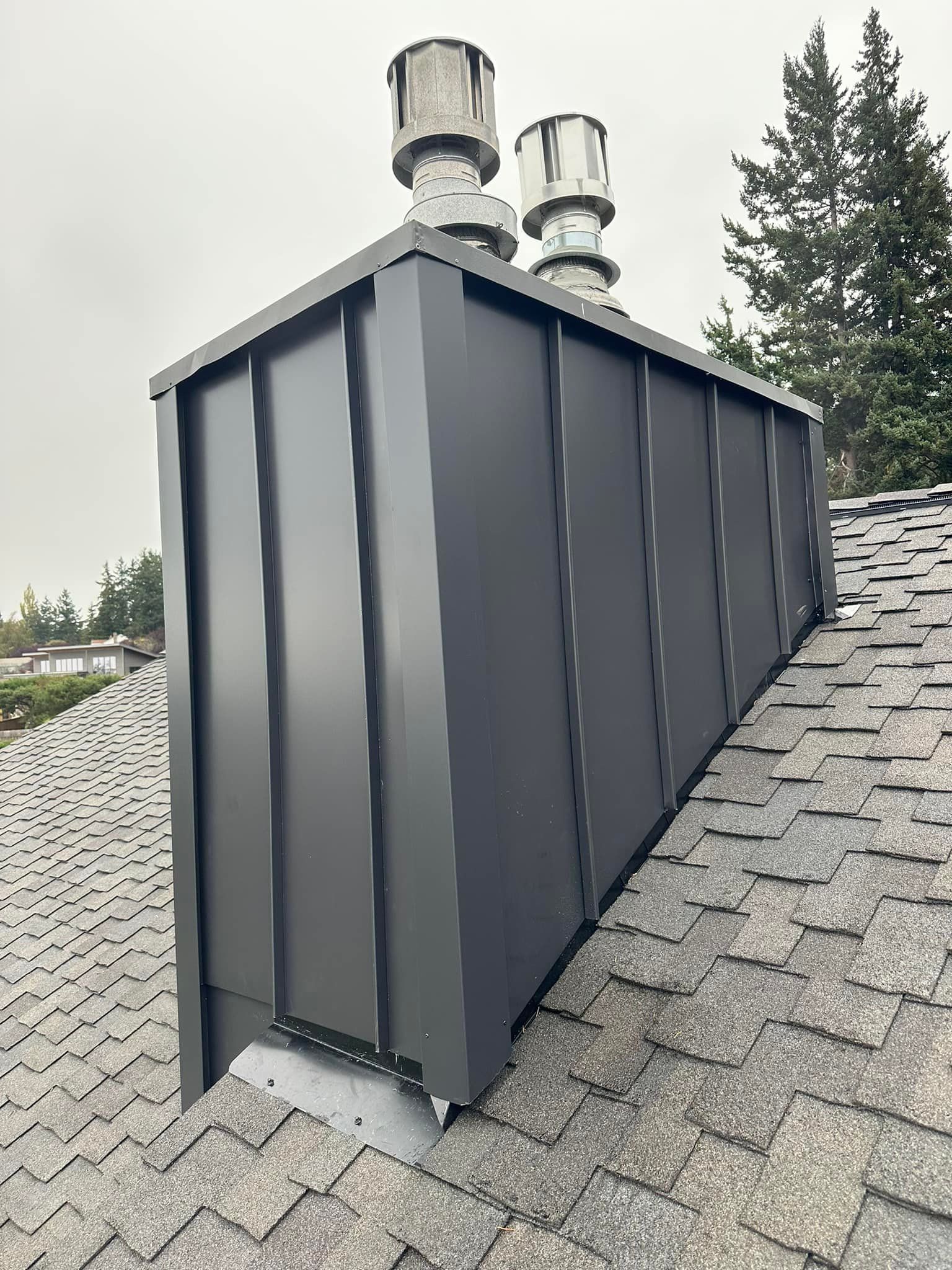 New roof and fireplace flashing