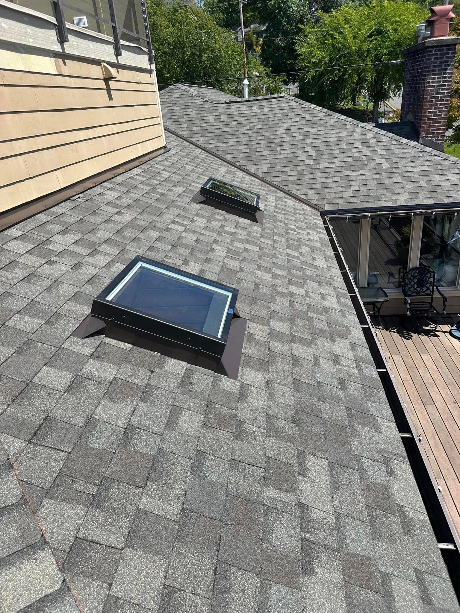 new roof and skylight installation